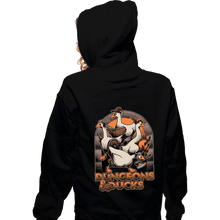 Load image into Gallery viewer, Daily_Deal_Shirts Zippered Hoodies, Unisex / Small / Black Dungeons &amp; Ducks
