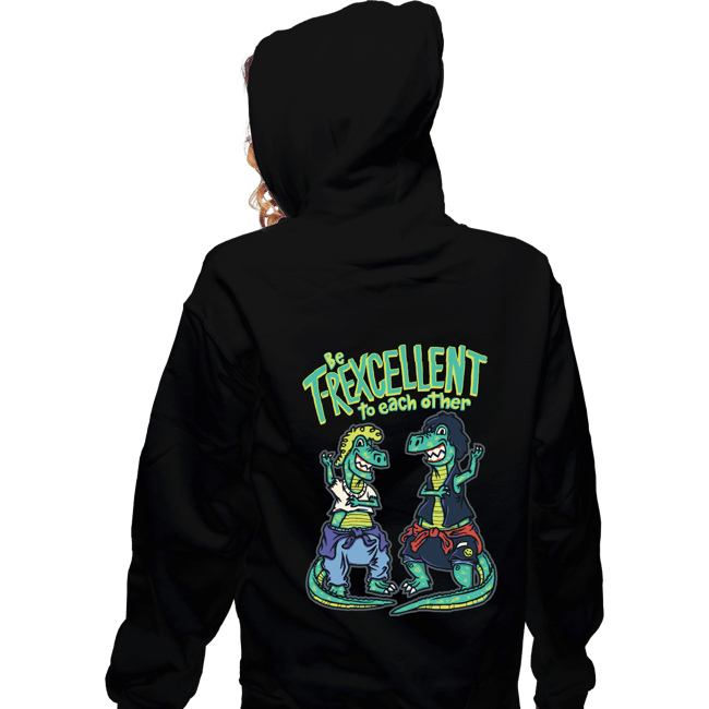 Daily_Deal_Shirts Zippered Hoodies, Unisex / Small / Black T-Rexcellent