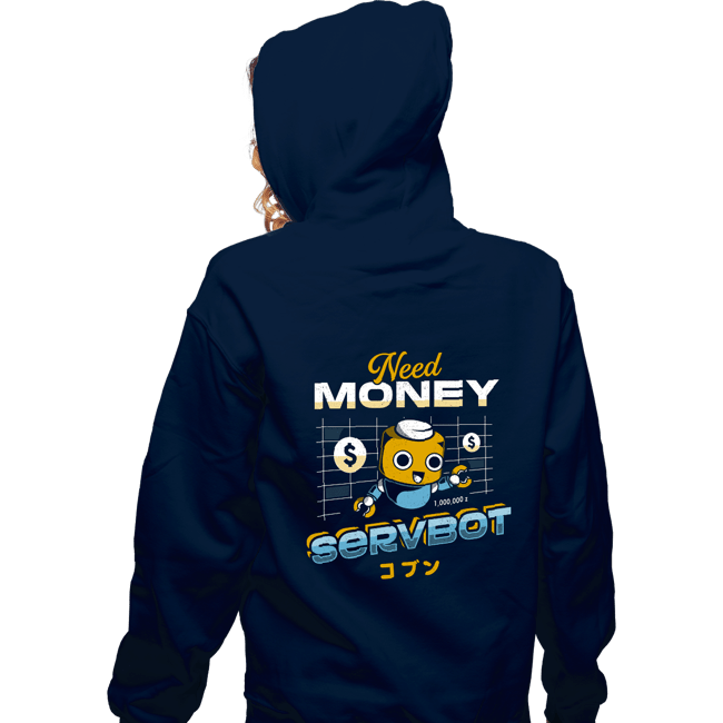 Shirts Zippered Hoodies, Unisex / Small / Navy Servbot and Money