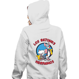 Daily_Deal_Shirts Zippered Hoodies, Unisex / Small / White Los Ratones Hermanos