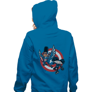 Daily_Deal_Shirts Zippered Hoodies, Unisex / Small / Royal Blue Captain Tallhair And Football Soldier