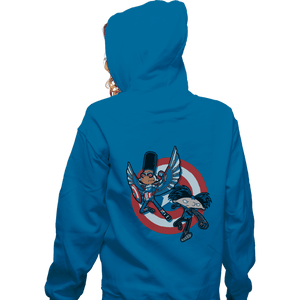 Daily_Deal_Shirts Zippered Hoodies, Unisex / Small / Royal Blue Captain Tallhair And Football Soldier