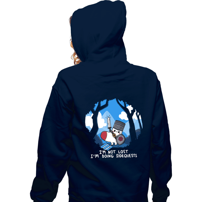 Daily_Deal_Shirts Zippered Hoodies, Unisex / Small / Navy Sock Sidequest