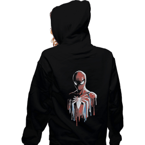 Shirts Zippered Hoodies, Unisex / Small / Black Watercolor Spider