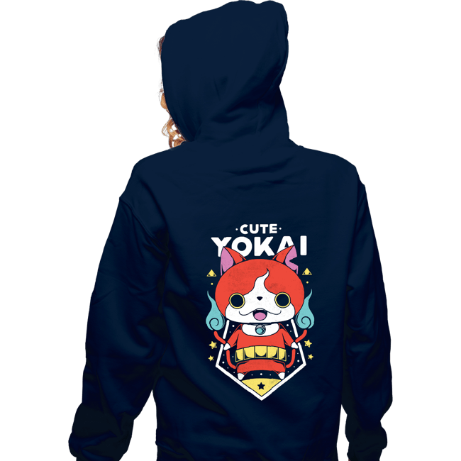 Shirts Zippered Hoodies, Unisex / Small / Navy Cute Yokai