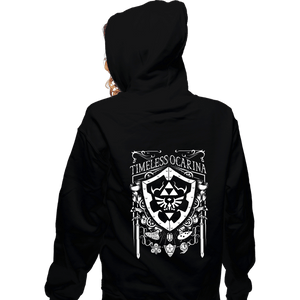 Shirts Zippered Hoodies, Unisex / Small / Black Timeless Ocarina Banner