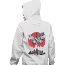 Load image into Gallery viewer, Shirts Zippered Hoodies, Unisex / Small / White Giant Moth Attack Sumi-e
