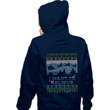 Load image into Gallery viewer, Daily_Deal_Shirts Zippered Hoodies, Unisex / Small / Navy Believe In Xmas
