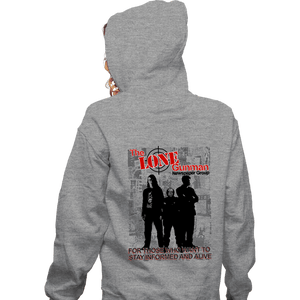 Daily_Deal_Shirts Zippered Hoodies, Unisex / Small / Sports Grey The Lone Gunman Newspaper Group
