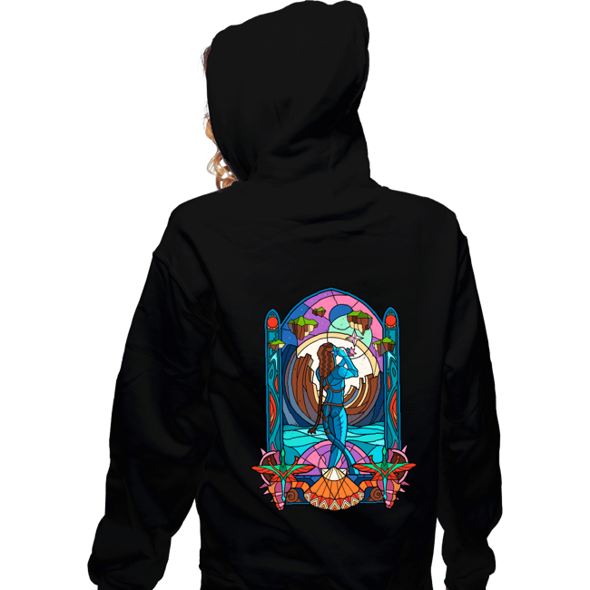 Daily_Deal_Shirts Zippered Hoodies, Unisex / Small / Black Stained Glass Paradise