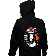 Load image into Gallery viewer, Daily_Deal_Shirts Zippered Hoodies, Unisex / Small / Black Spooky Kitty Crew
