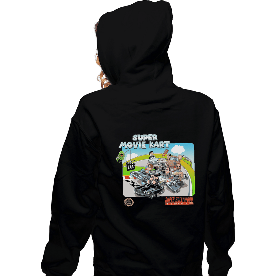 Shirts Zippered Hoodies, Unisex / Small / Black Super Movie Kart