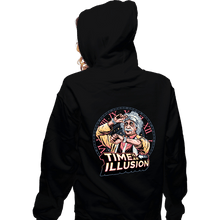 Load image into Gallery viewer, Daily_Deal_Shirts Zippered Hoodies, Unisex / Small / Black Time Is An illusion

