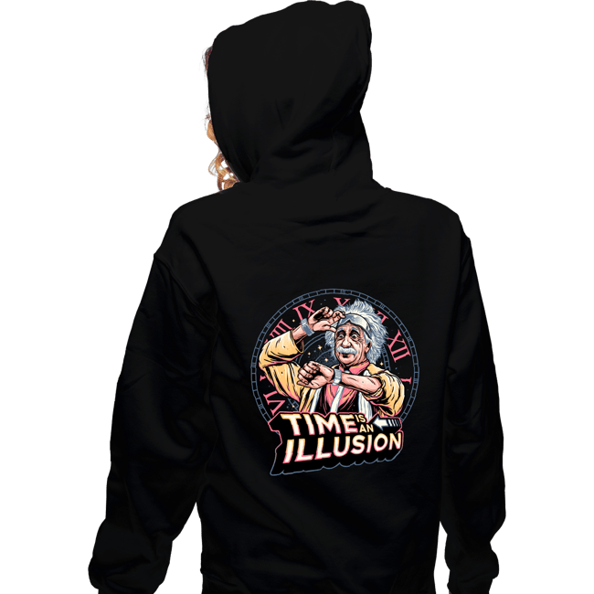 Daily_Deal_Shirts Zippered Hoodies, Unisex / Small / Black Time Is An illusion