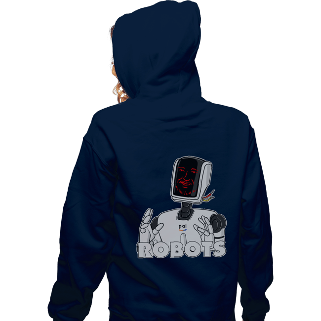 Daily_Deal_Shirts Zippered Hoodies, Unisex / Small / Navy Robots