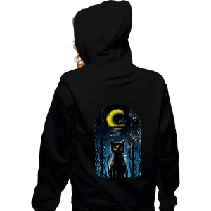 Shirts Zippered Hoodies, Unisex / Small / Black Moon Visitor