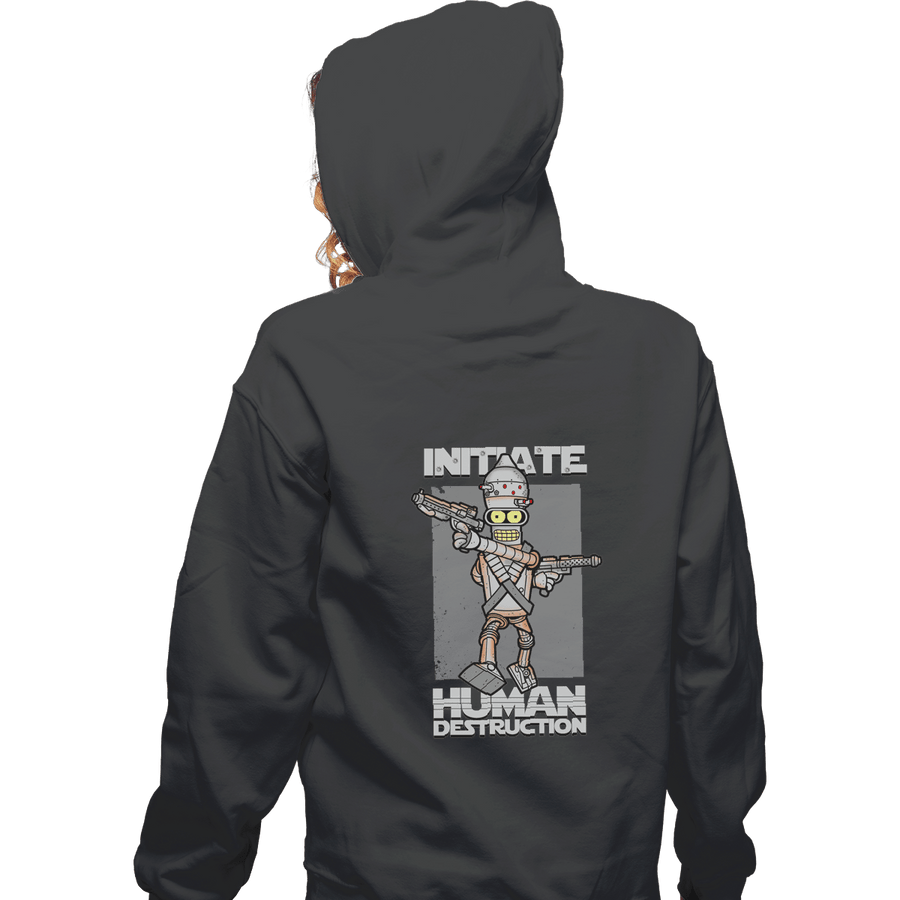 Shirts Pullover Hoodies, Unisex / Small / Charcoal Initiate Human Destruction