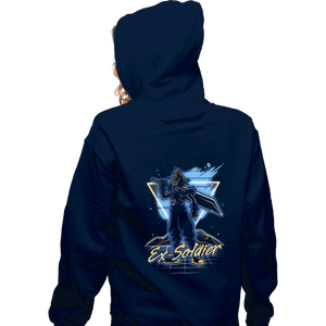 Shirts Zippered Hoodies, Unisex / Small / Navy Retro Ex-Soldier