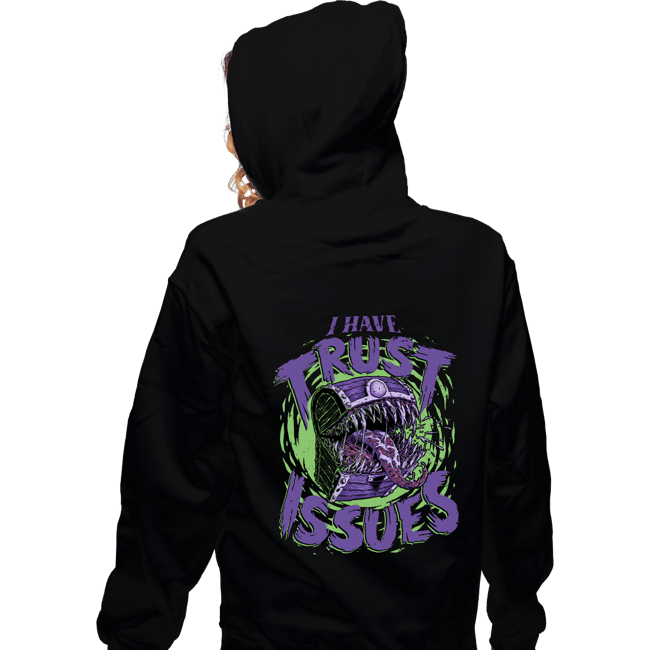 Daily_Deal_Shirts Zippered Hoodies, Unisex / Small / Black Trust Issues