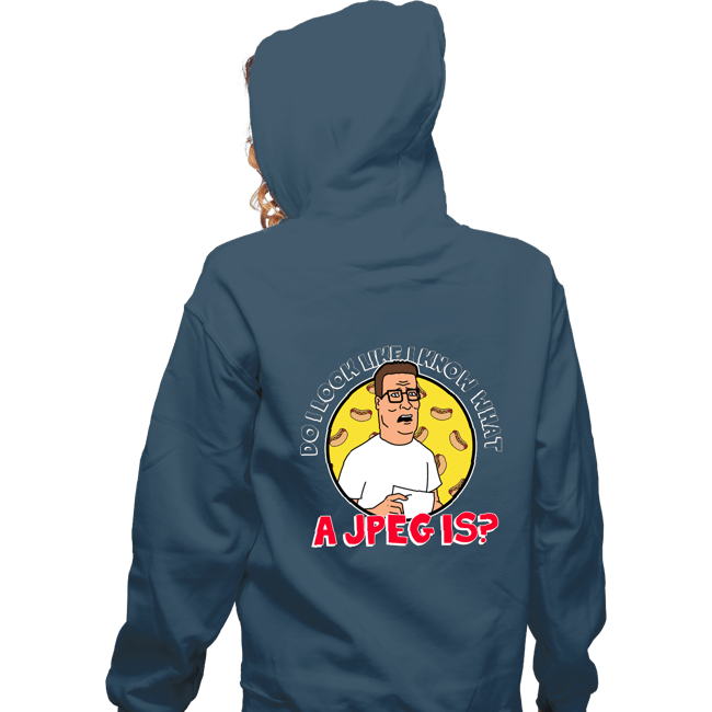 Daily_Deal_Shirts Zippered Hoodies, Unisex / Small / Indigo Blue JPEG Hank