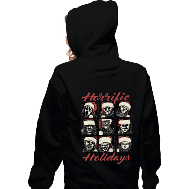 Daily_Deal_Shirts Zippered Hoodies, Unisex / Small / Black Horrific Holidays