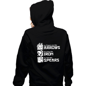 Daily_Deal_Shirts Zippered Hoodies, Unisex / Small / Black Arrows Iron And Spears