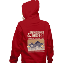 Load image into Gallery viewer, Daily_Deal_Shirts Zippered Hoodies, Unisex / Small / Red Dungeons And Dinos
