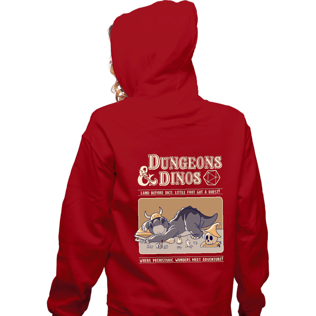 Daily_Deal_Shirts Zippered Hoodies, Unisex / Small / Red Dungeons And Dinos