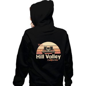 Daily_Deal_Shirts Zippered Hoodies, Unisex / Small / Black Visit Hill Valley