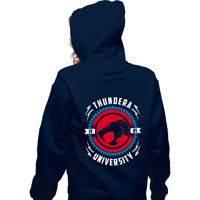Daily_Deal_Shirts Zippered Hoodies, Unisex / Small / Navy Thundera University