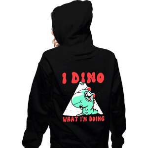 Shirts Zippered Hoodies, Unisex / Small / Black Confused Dino