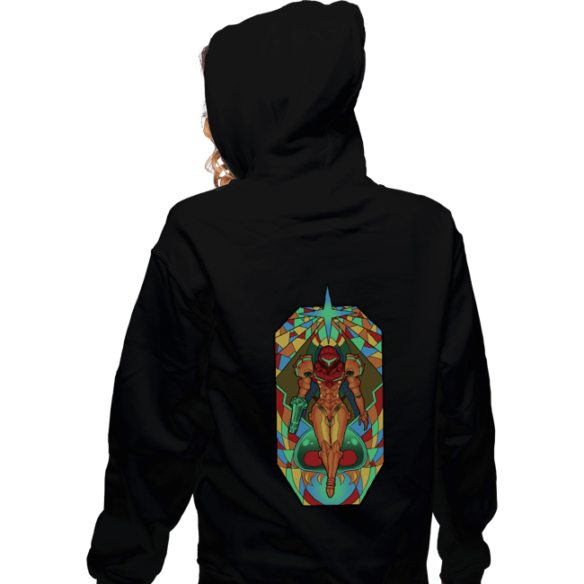 Shirts Zippered Hoodies, Unisex / Small / Black Stained Glass Hunter