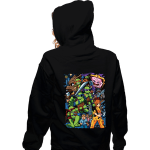 Daily_Deal_Shirts Zippered Hoodies, Unisex / Small / Black TMNT Pilgrim