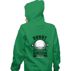 Shirts Zippered Hoodies, Unisex / Small / Irish Green Robot Depreciation Society