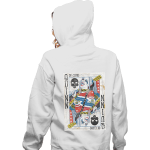 Shirts Zippered Hoodies, Unisex / Small / White Quinn of Clubs