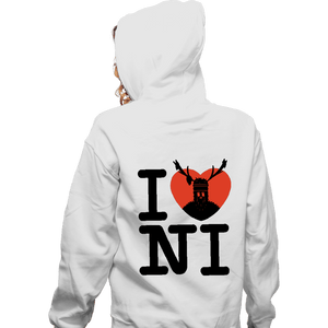 Shirts Zippered Hoodies, Unisex / Small / White I Love Ni