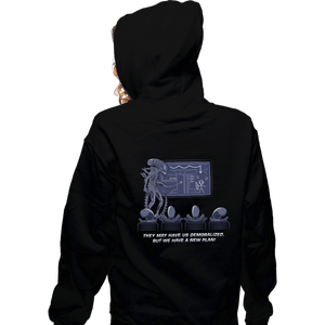 Daily_Deal_Shirts Zippered Hoodies, Unisex / Small / Black Demoralized Aliens