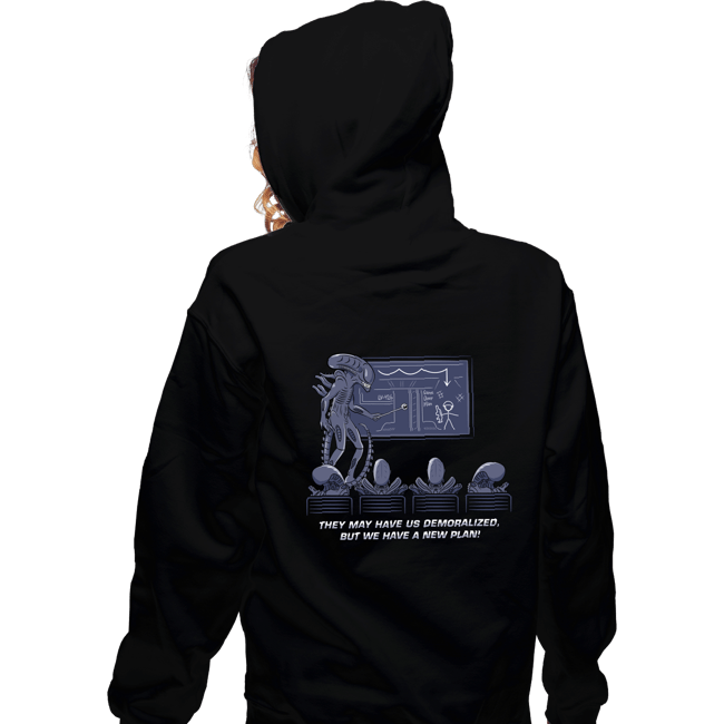 Daily_Deal_Shirts Zippered Hoodies, Unisex / Small / Black Demoralized Aliens