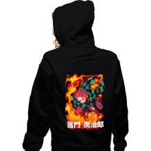 Load image into Gallery viewer, Shirts Zippered Hoodies, Unisex / Small / Black Slayer Tanjiro
