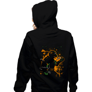 Daily_Deal_Shirts Zippered Hoodies, Unisex / Small / Black Playful Ninja