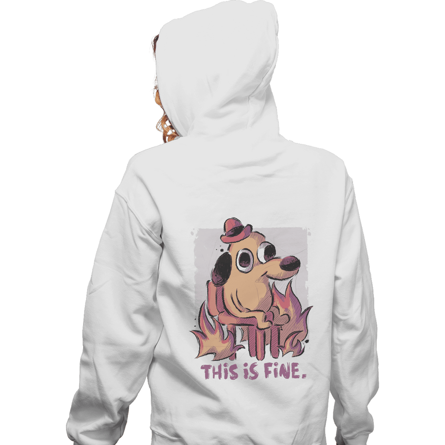 Shirts Zippered Hoodies, Unisex / Small / White This Is Fine