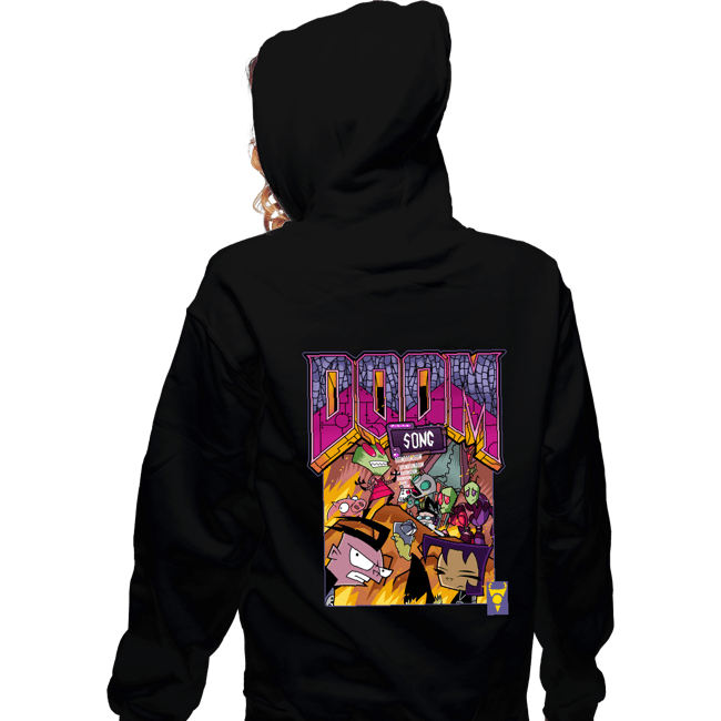Daily_Deal_Shirts Zippered Hoodies, Unisex / Small / Black DOOOM