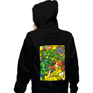 Daily_Deal_Shirts Zippered Hoodies, Unisex / Small / Black Turtles Japan