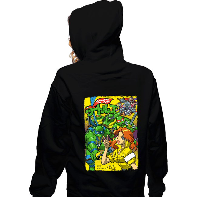 Daily_Deal_Shirts Zippered Hoodies, Unisex / Small / Black Turtles Japan