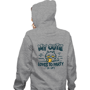 Daily_Deal_Shirts Zippered Hoodies, Unisex / Small / Sports Grey Outie Loves To Party