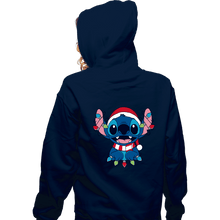 Load image into Gallery viewer, Secret_Shirts Zippered Hoodies, Unisex / Small / Navy Ohana Christmas Holiday
