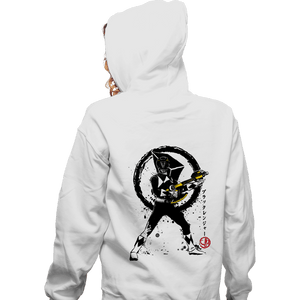 Shirts Zippered Hoodies, Unisex / Small / White Black Ranger Sumi-e