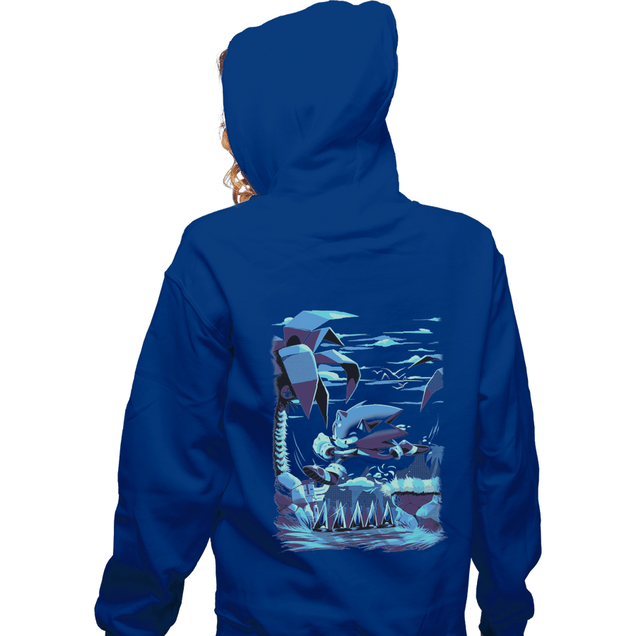Shirts Zippered Hoodies, Unisex / Small / Royal Blue Green Hill Zone