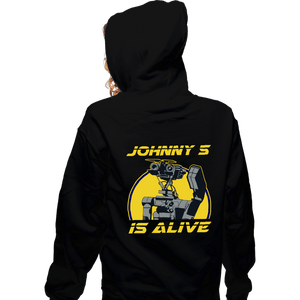 Secret_Shirts Zippered Hoodies, Unisex / Small / Black Johnny 5 Alive
