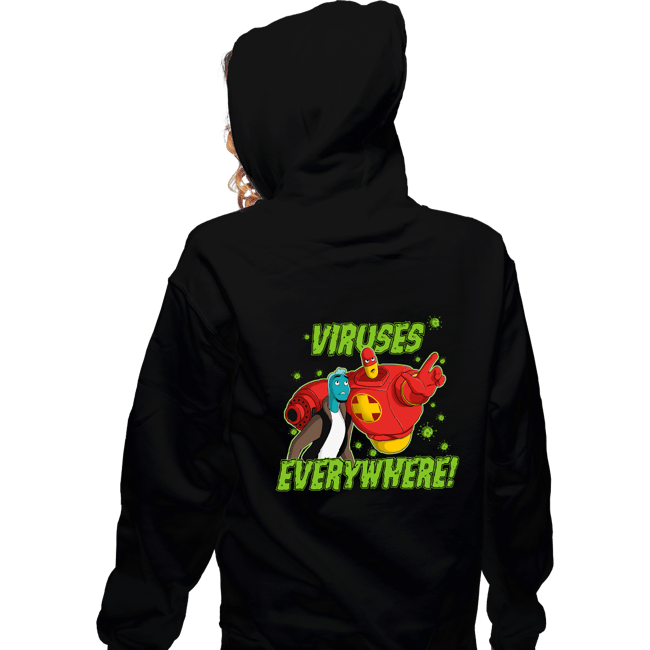 Daily_Deal_Shirts Zippered Hoodies, Unisex / Small / Black Viruses Everywhere